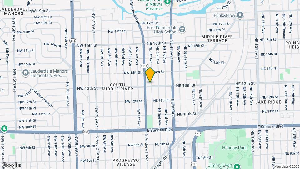 1305 NE 1st Ave. Map and Location Details