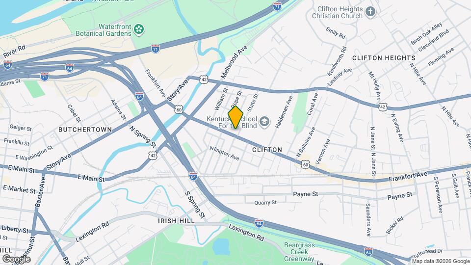 1825 Frankfort Ave Map and Location Details