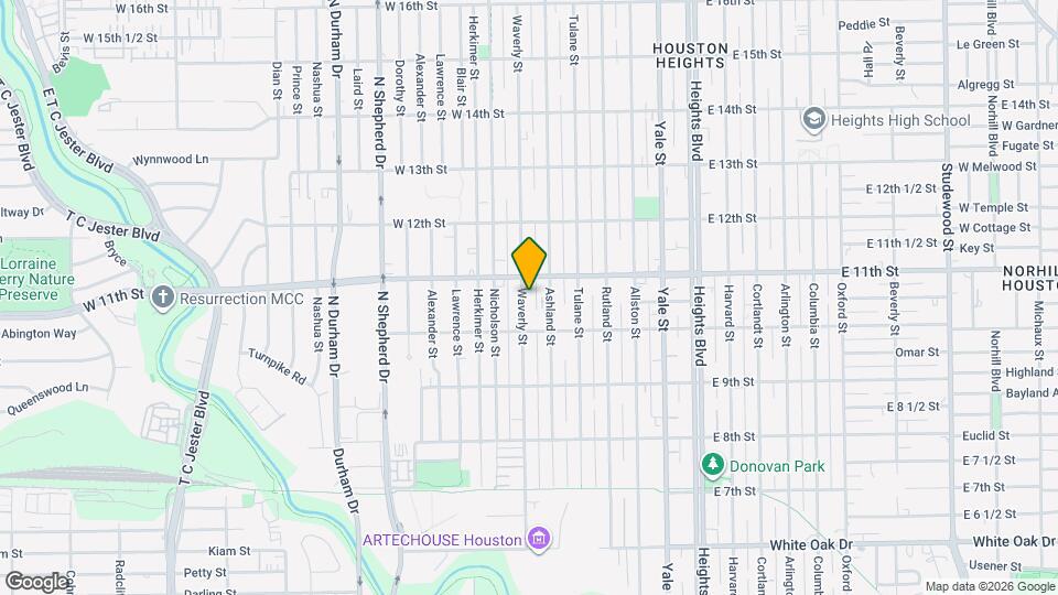 1030 Waverly St Map and Location Details