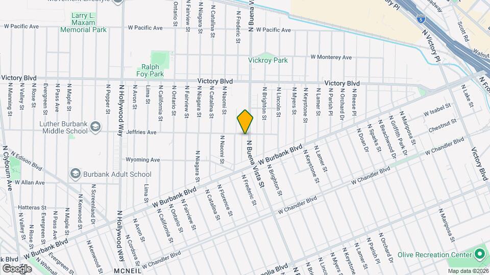 1333 N Buena Vista St, Unit D Map and Location Details