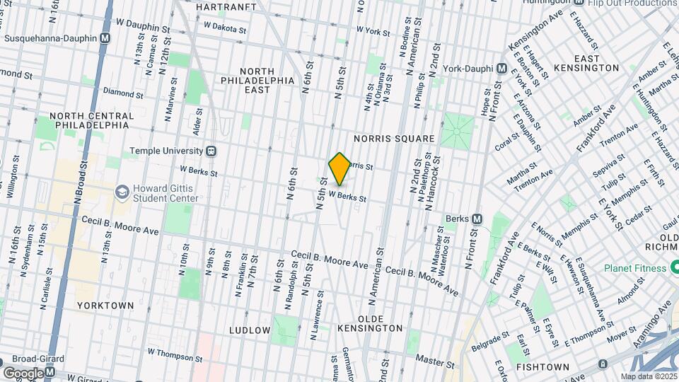 419 W Berks St Mapa y Detalles de la Ubicación
