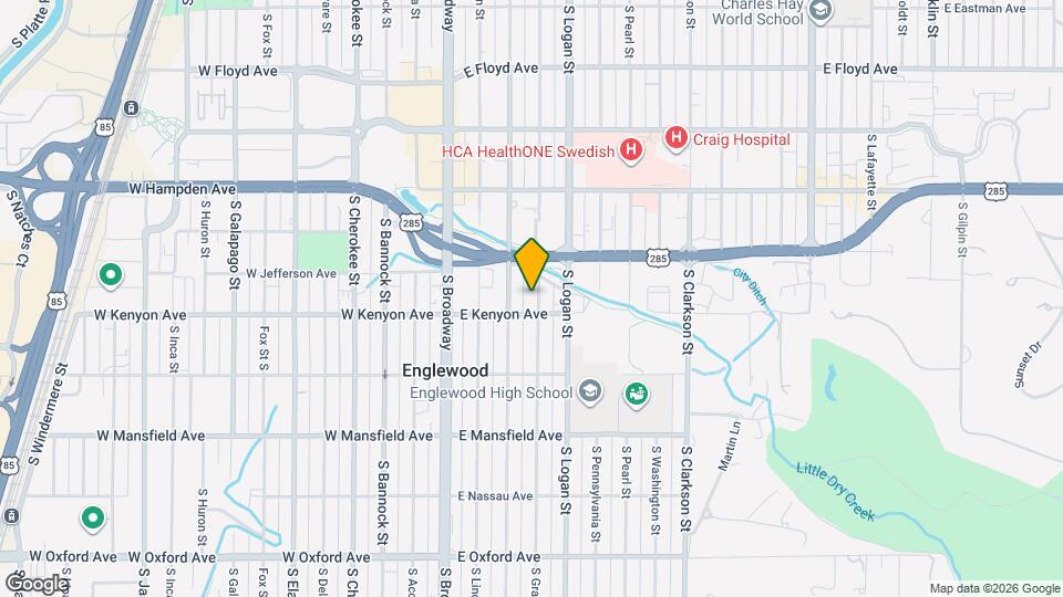 3687 S Grant St, Unit B Map and Location Details