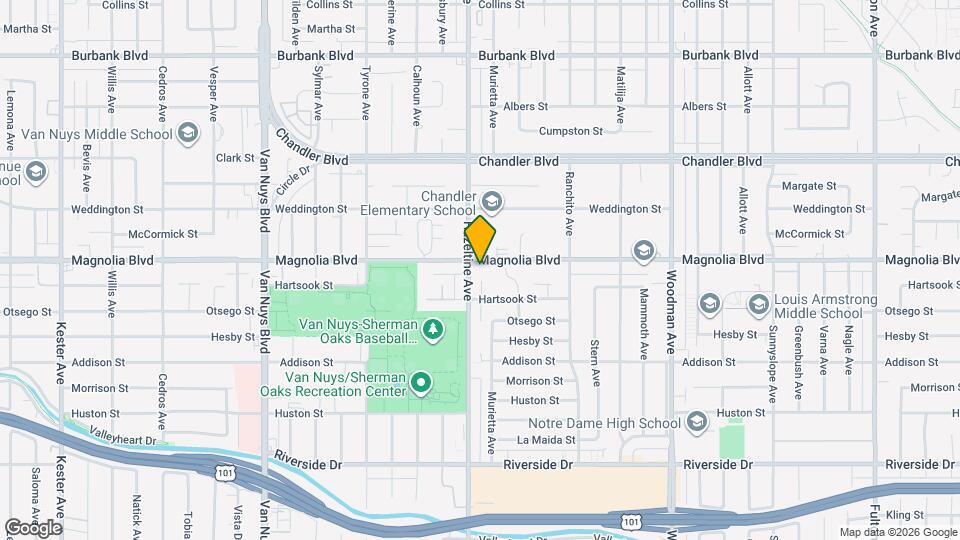 14050 Magnolia Blvd Map and Location Details