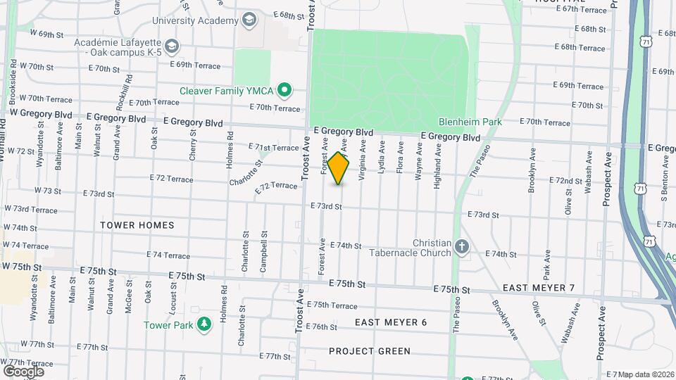 7228 Tracy Ave Map and Location Details