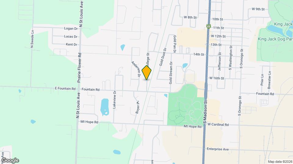 1614 College Street, Unit B Map and Location Details