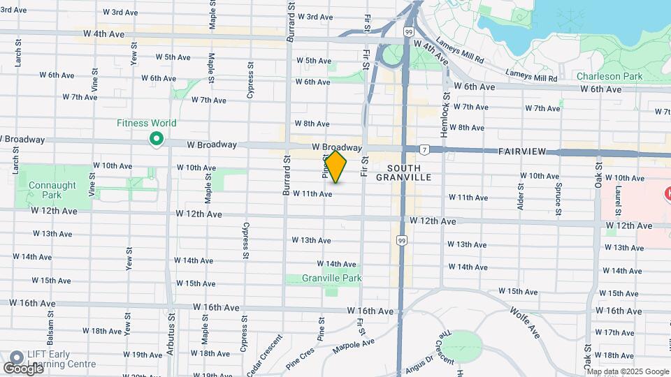 1575 W 11th Ave Map and Location Details