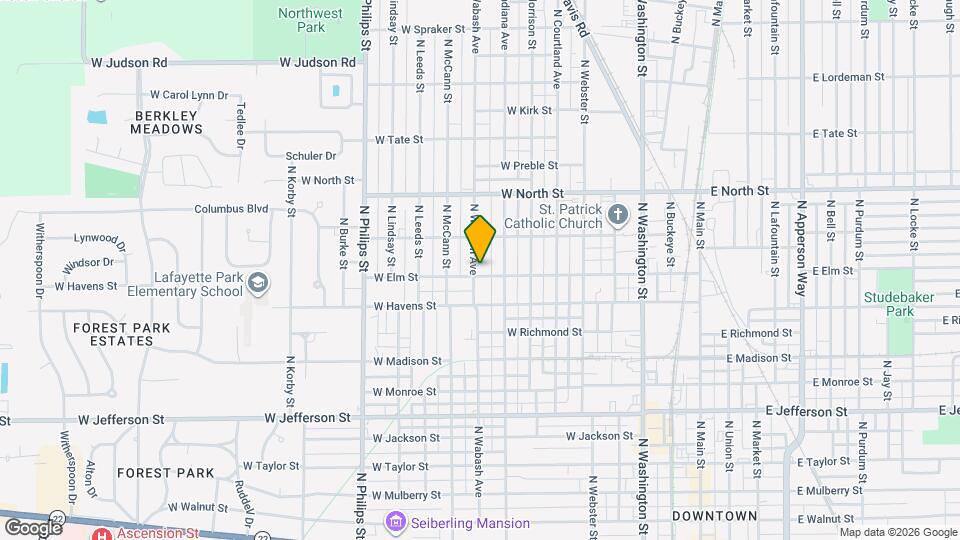 824 W Elm St Map and Location Details