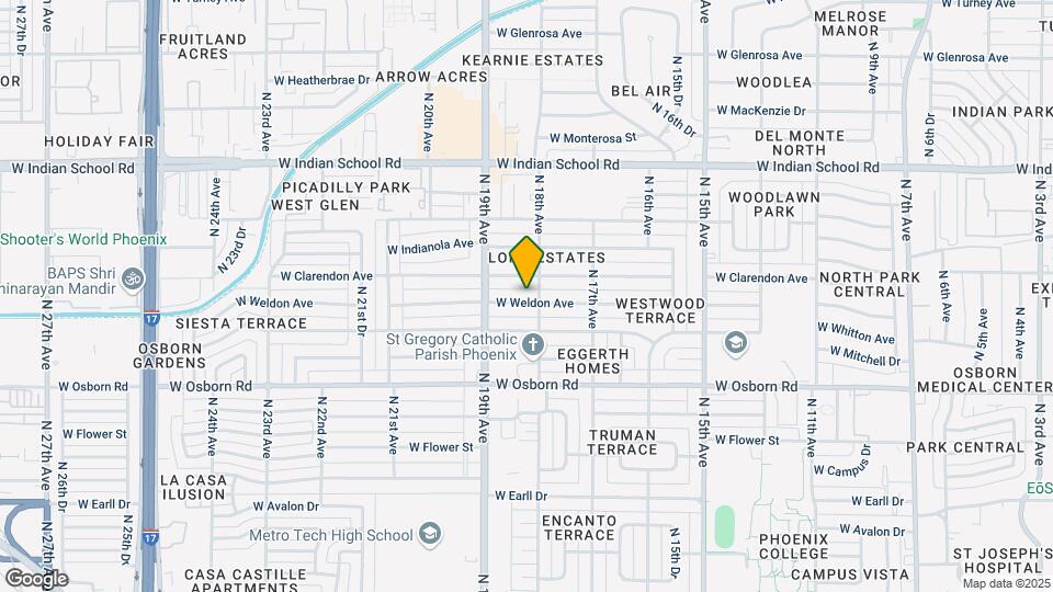 1804 W Weldon Ave Map and Location Details