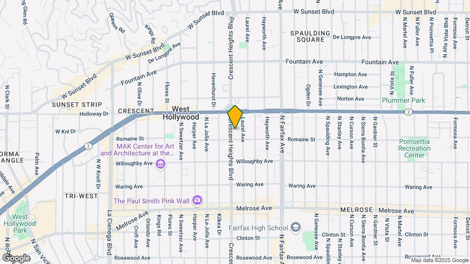 1016 N Crescent Heights Blvd Mapa y Detalles de la Ubicación