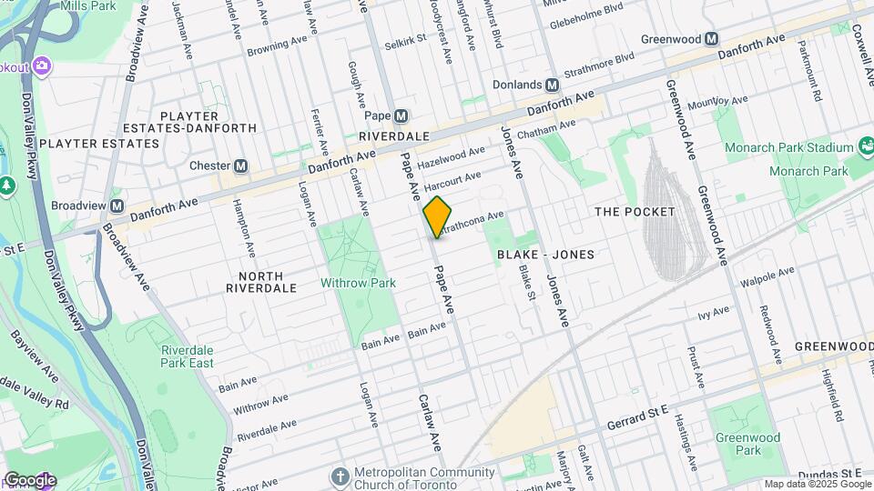 591 Pape Ave Map and Location Details