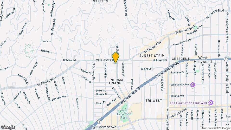 1013 N San Vicente Blvd Mapa y Detalles de la Ubicación