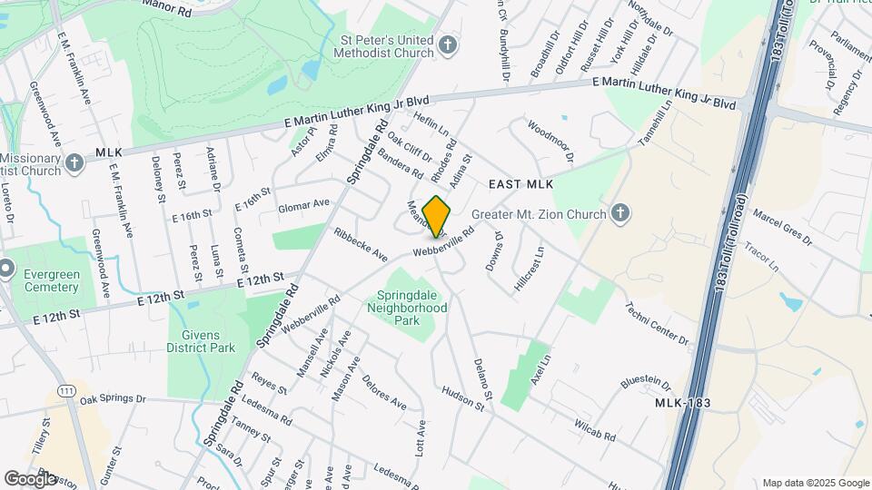 1428 Webberville Rd Map and Location Details