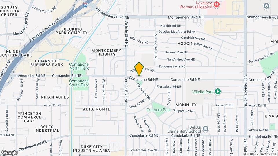 3707 Comanche Rd NE Map and Location Details