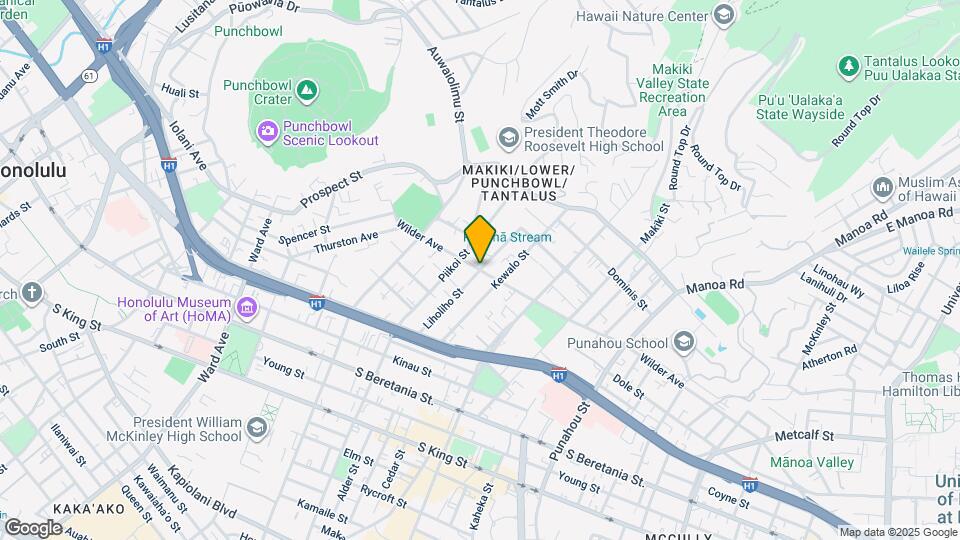 1542 Liholiho St Map and Location Details