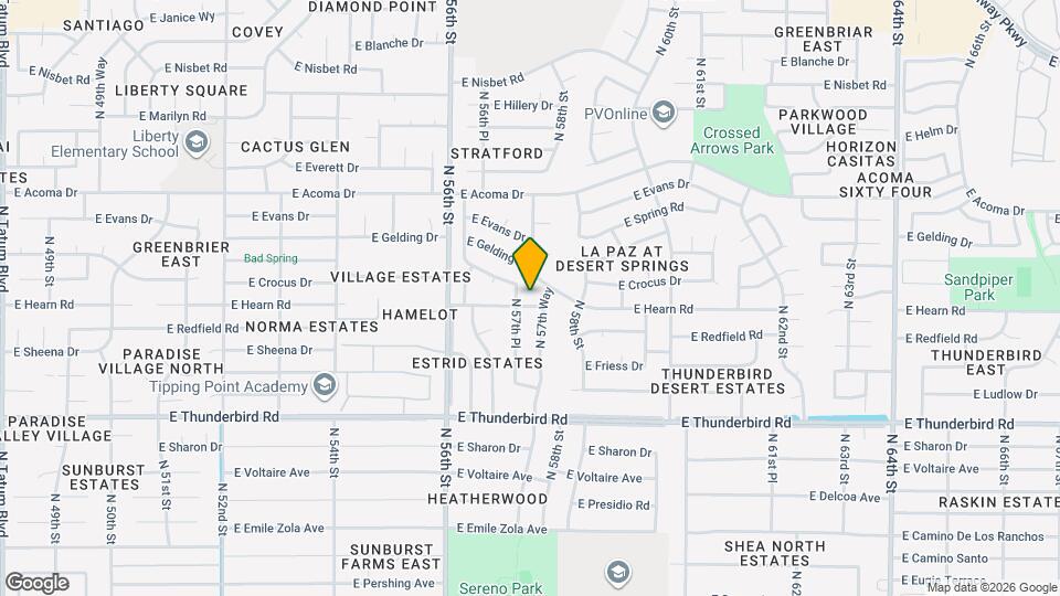 5744 E Estrid Ave Map and Location Details