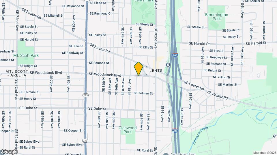 8902 SE Woodstock Blvd Mapa y Detalles de la Ubicación