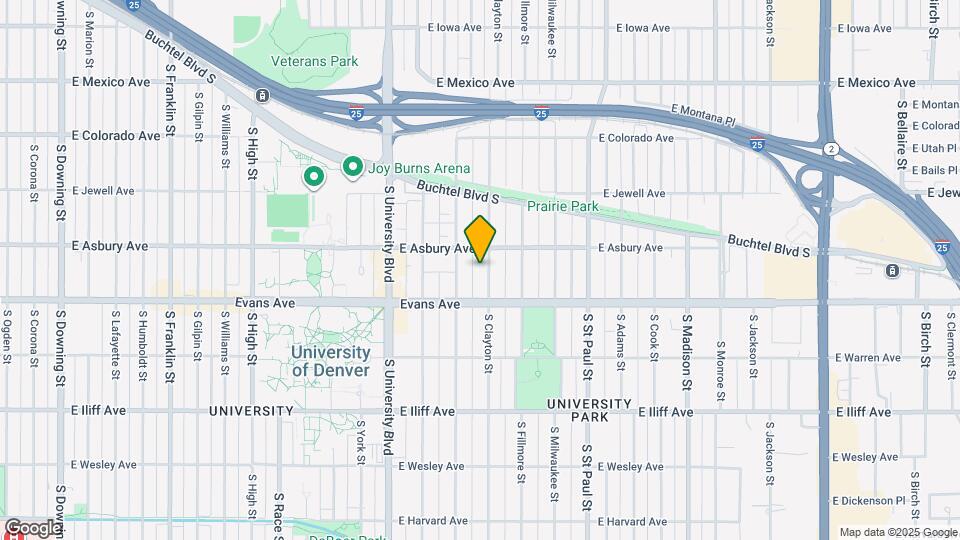 2033 S Clayton St Mapa y Detalles de la Ubicación