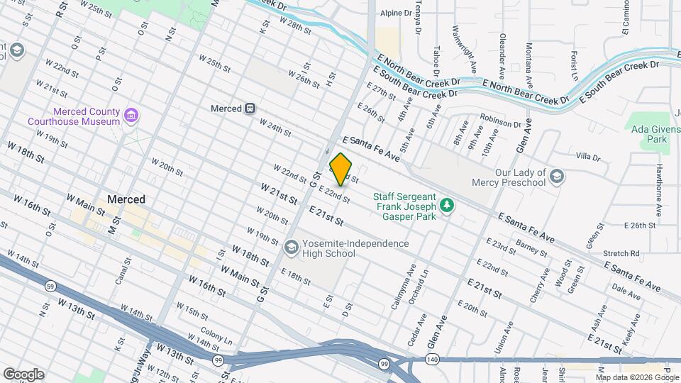 2201 F St Mapa y Detalles de la Ubicación