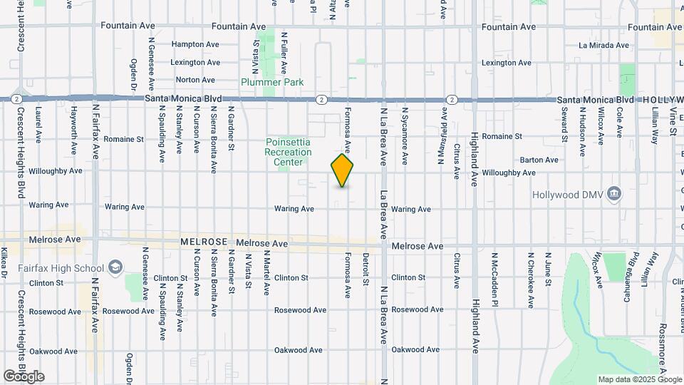 829-835 N Formosa Ave Mapa y Detalles de la Ubicación