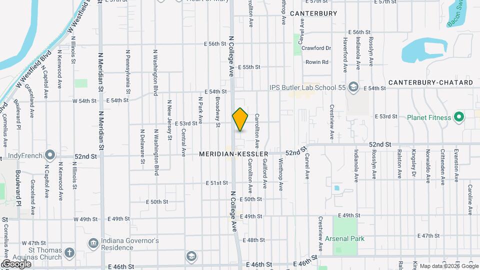 5247 N College Ave Mapa y Detalles de la Ubicación