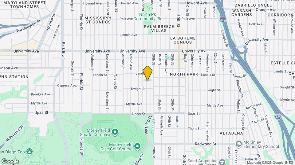 3635 Pershing Ave Map and Location Details