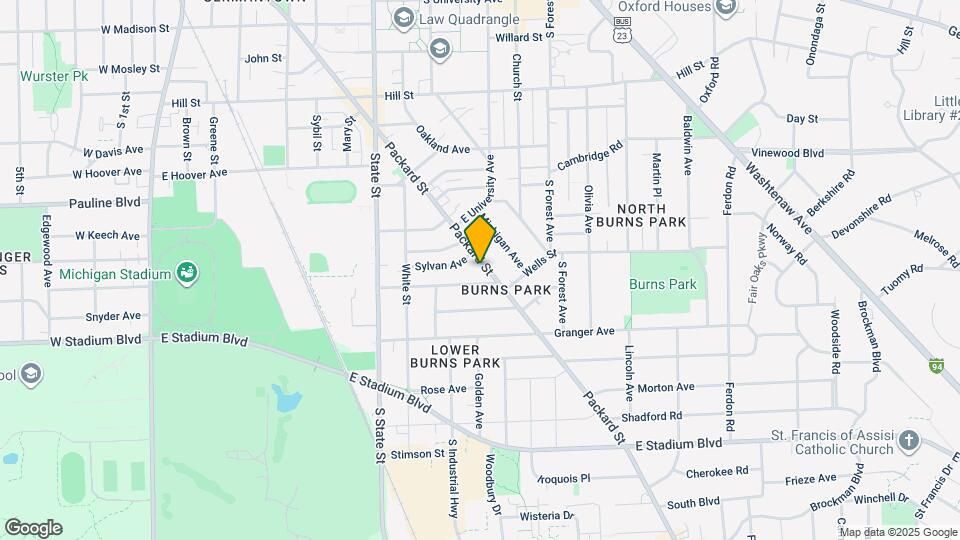 1106 Packard St Map and Location Details