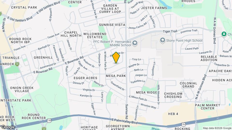 1726 E Mesa Park Dr Map and Location Details