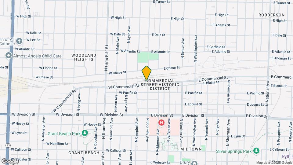 203 W Commercial St Map and Location Details