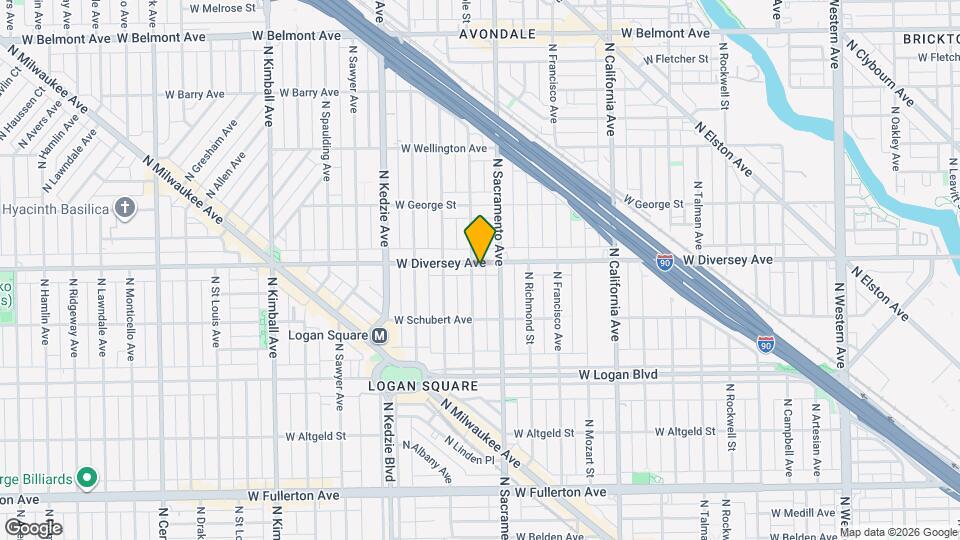 3021 W Diversey Ave Map and Location Details