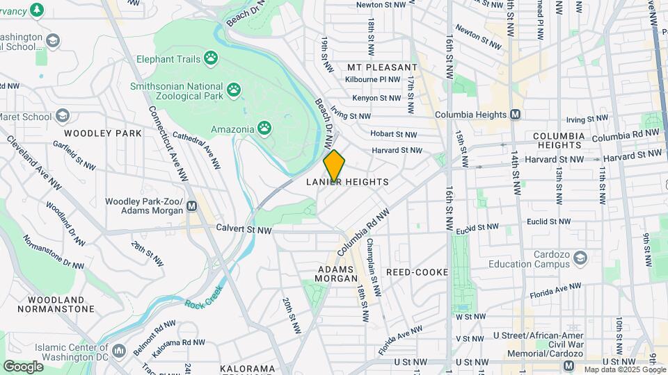 Adams Morgan Mount Pleasant Mapa y Detalles de la Ubicación
