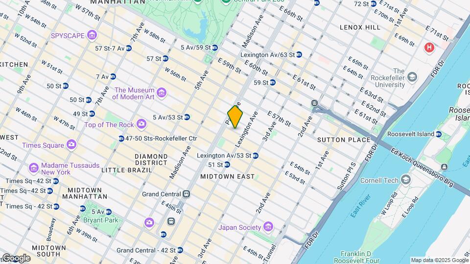 123 E 54th St Map and Location Details
