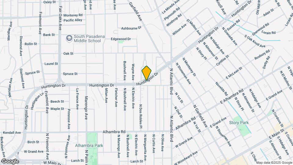 2019-2027 Huntington Dr Map and Location Details