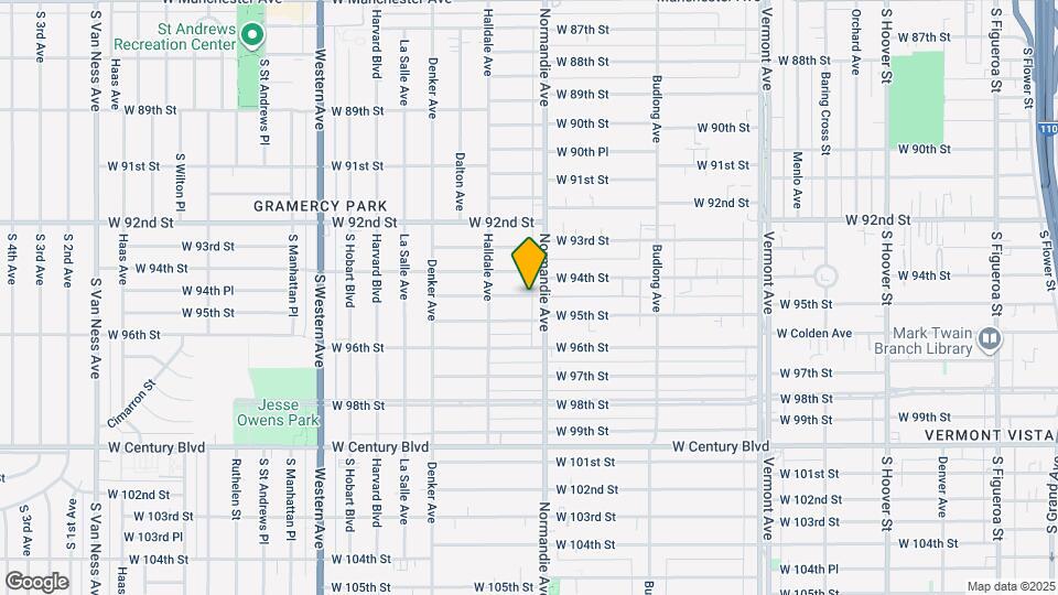 1414 W 94th Pl, Unit half Map and Location Details