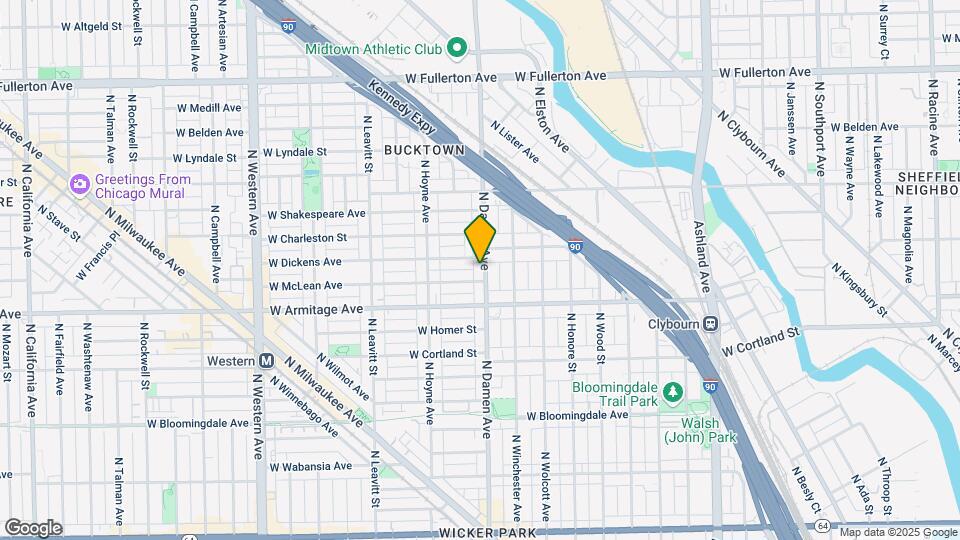 2038 N Damen Ave Map and Location Details