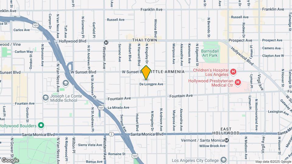 1401 N Kingsley Dr Mapa y Detalles de la Ubicación