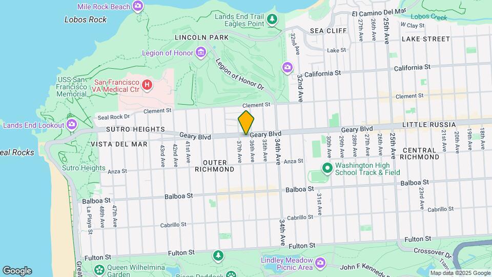 7221 Geary Blvd Map and Location Details