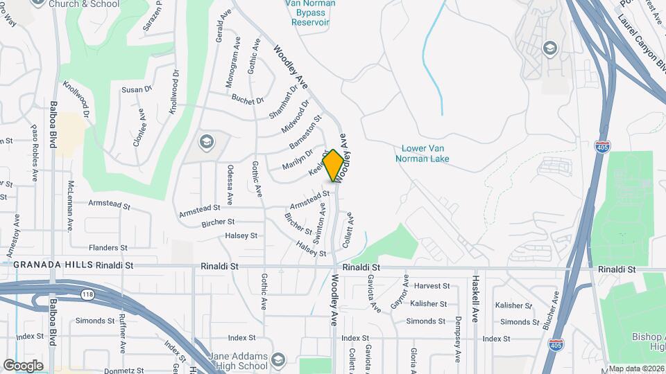 11705 Woodley Ave Mapa y Detalles de la Ubicación