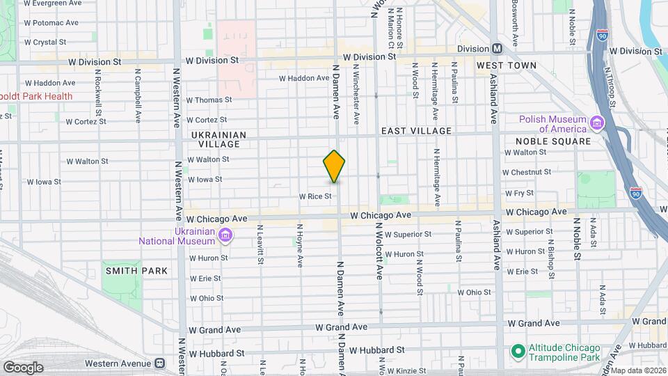 840 N Damen Ave Map and Location Details