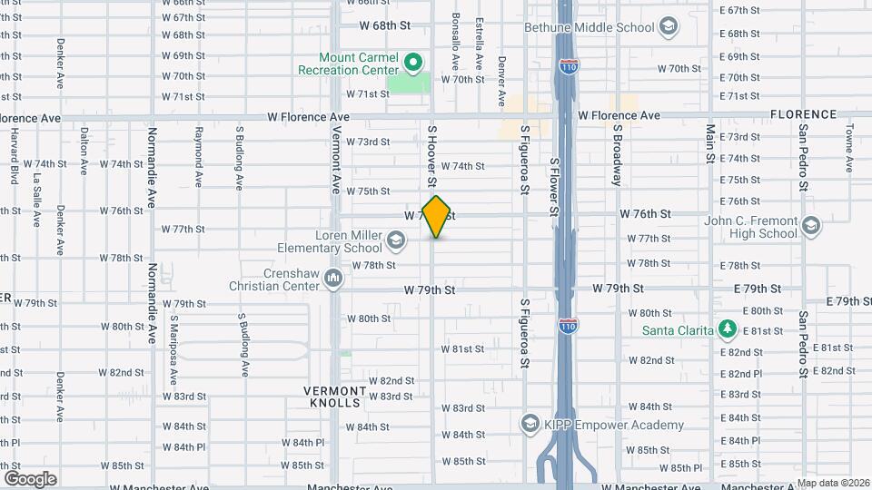 7712 S Hoover St Map and Location Details