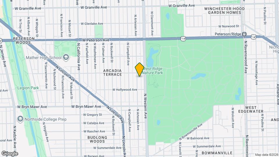 5741 N Artesian Ave, Unit Garden Map and Location Details