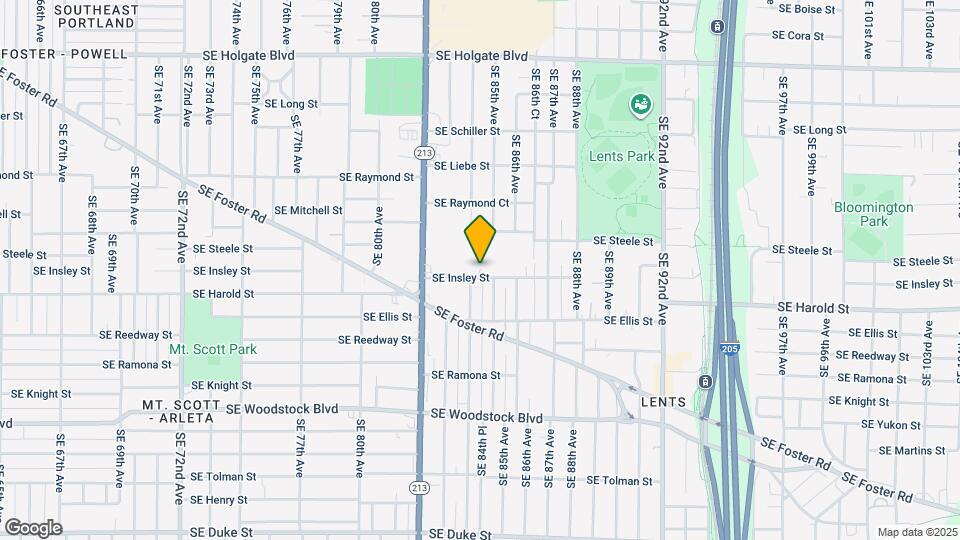 8421 SE Insley St Map and Location Details