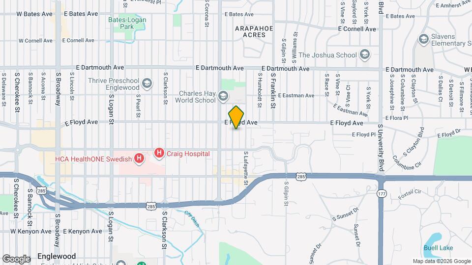 3336 S Marion St Map and Location Details