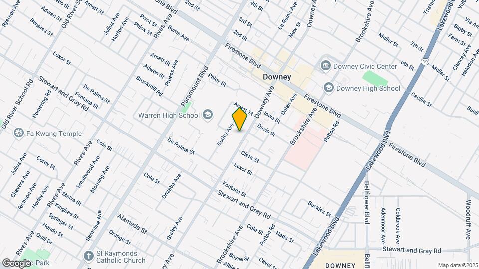11613 Downey Ave Map and Location Details