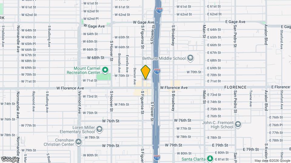 7100 S Figueroa St Map and Location Details