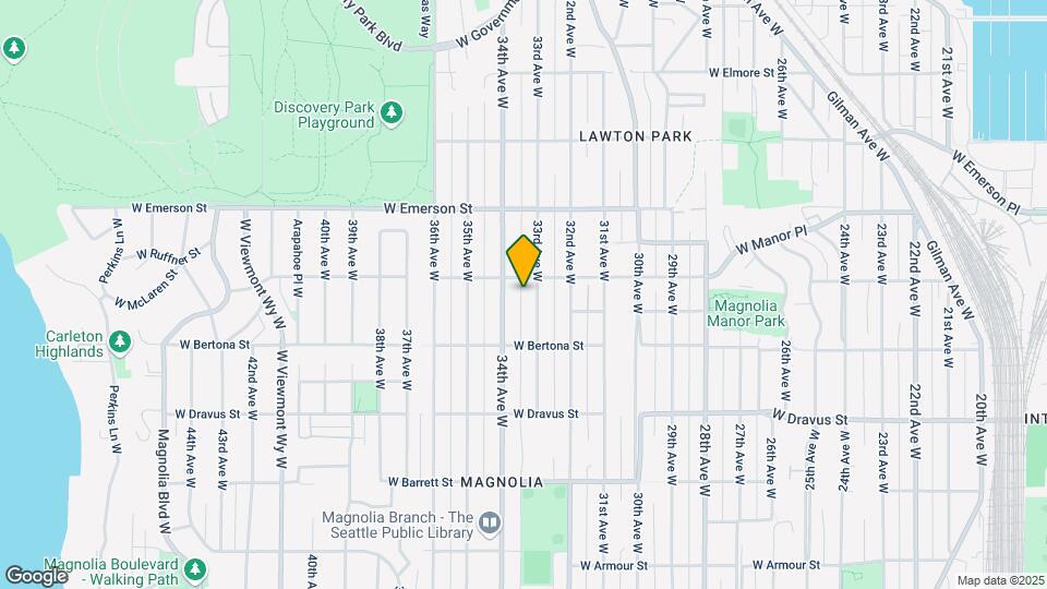3443 33rd Ave W, Unit 3445 upper duplex Map and Location Details