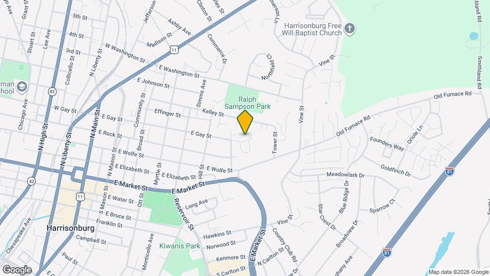 726 E Gay St Map and Location Details