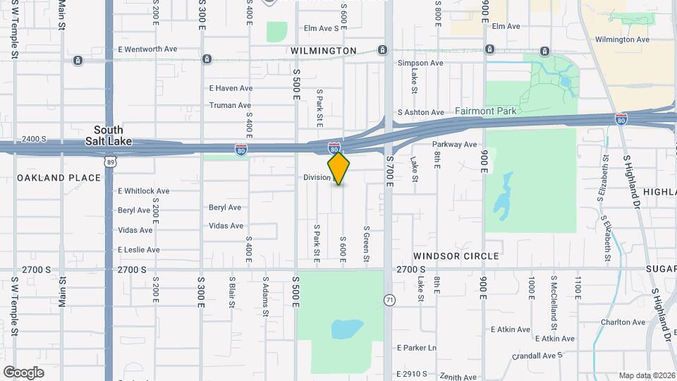 2500 S 600 E Mapa y Detalles de la Ubicación