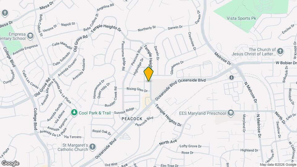 1527 Temple Heights Dr Mapa y Detalles de la Ubicación