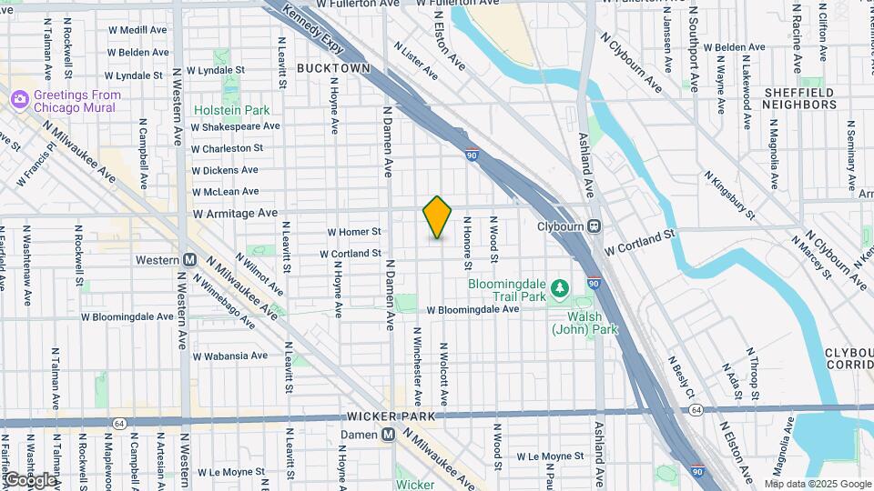 1916 N Wolcott Ave Map and Location Details