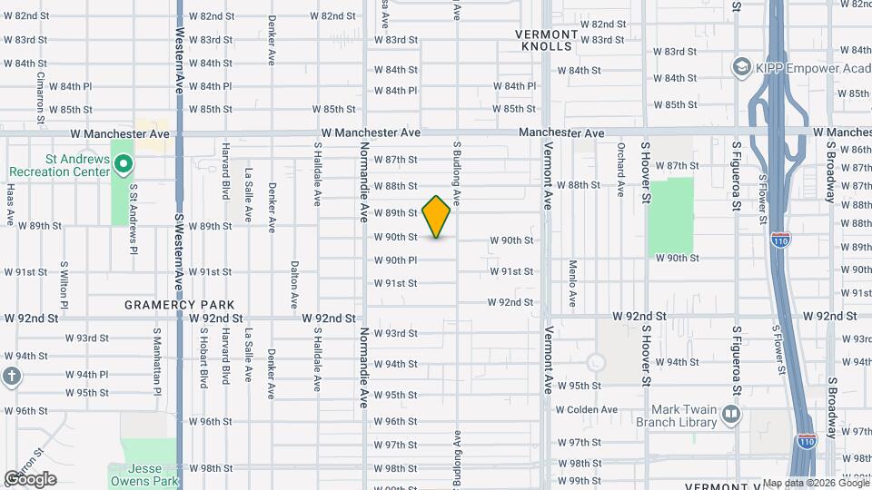 1222 1/2 W 90th St, Unit South LA Apartment Map and Location Details